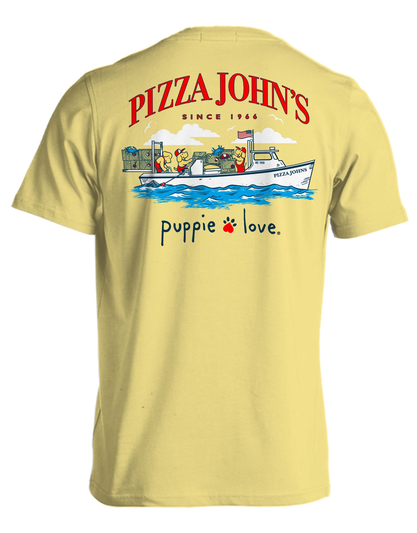 Now Shipping!! Pizza Johns Crabbing Tee's Now Available!!